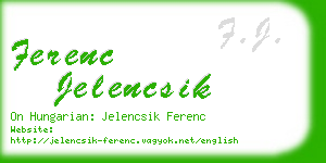 ferenc jelencsik business card